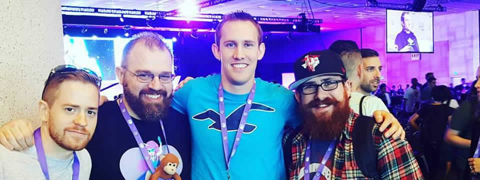 A picture of Blade at Twitchcon with some friends he met there